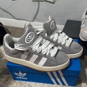 Adidas Gray and White Sneakers